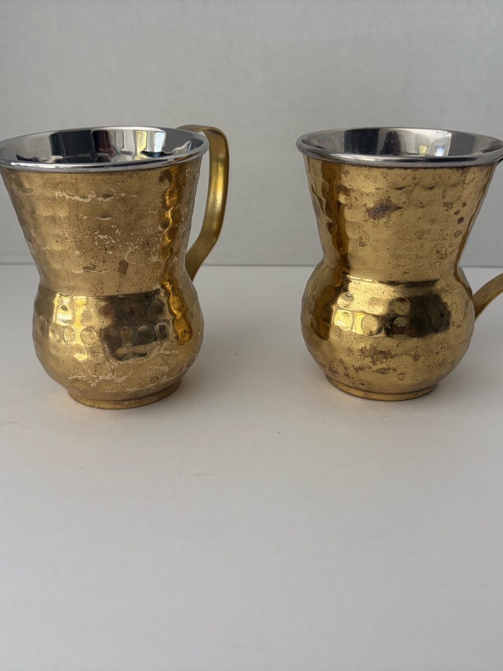 Napastyle Hand Hammered Metal Mugs - Set of 2